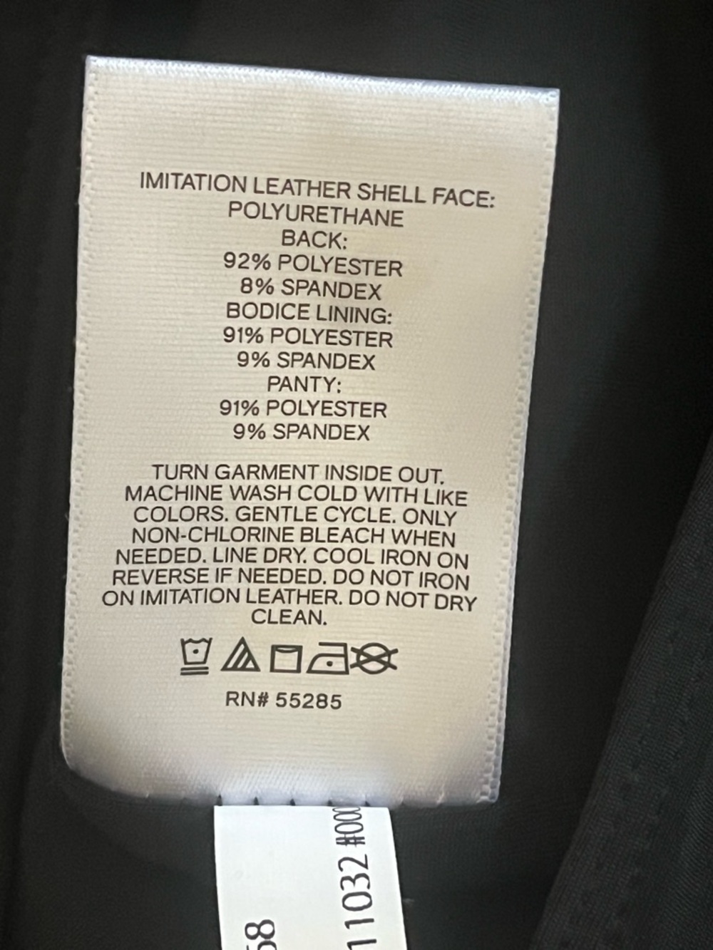 Express Faux Leather V-Neck Black Bodysuit Top - Picture 5 of 5